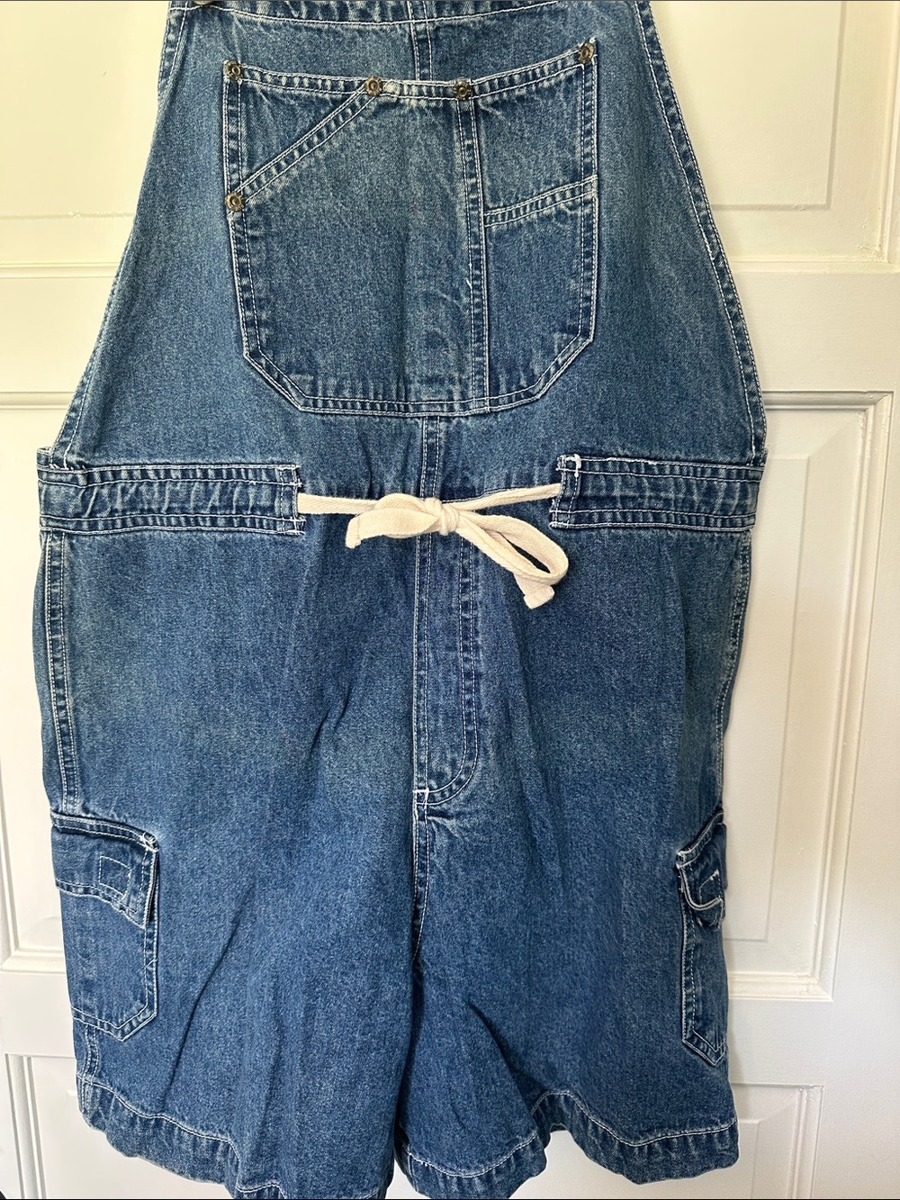 Rue21 gals Vintage 90’s Y2K 100% Cotton Denim Short Overalls Size M - Picture 3 of 14